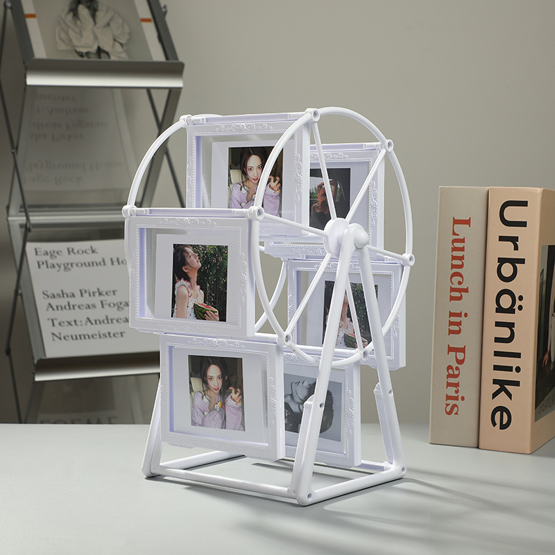 Factory Direct Sales Ferris Wheel 5inch Rotating Photo Frame Wedding Photos Children's Room Desktop DIY Decorative Ornaments Windmill Photo Frame