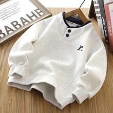 男童卫衣春秋款2025新款时尚春装中大童春季炸街上衣打底衫洋气潮