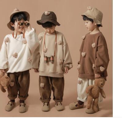 2024 otoño nuevo padre-niño ropa tridimensional oso lindo muñeca suéter cómodo bebé suave de manga larga superior