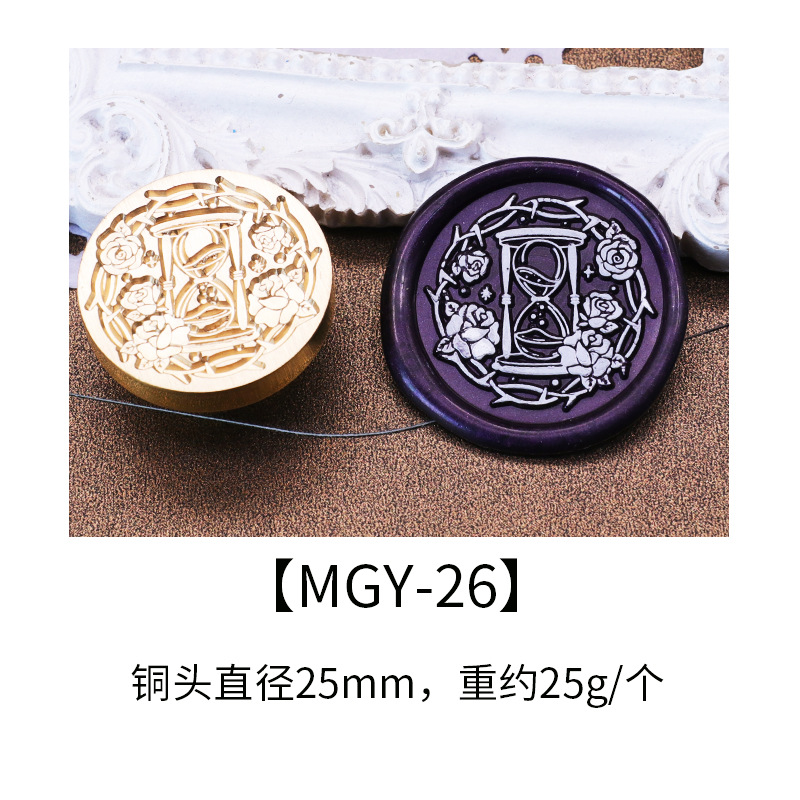 Cabezal de sello de pintura de fuego europea, serie de jardín de rosas, pintura de fuego, cabeza de cobre, sobre, cera de sellado, producto terminado, cabezal de impresión de imagen listo