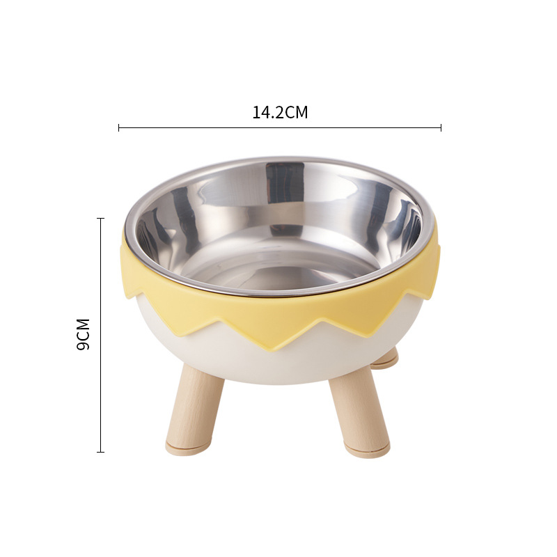 Fabricantes Cuenco de cáscara de huevo Cuenco para mascotas Macaron Cuenco de acero inoxidable Protector de cuello Cuenco para gatos Cuenco para perros antideslizante