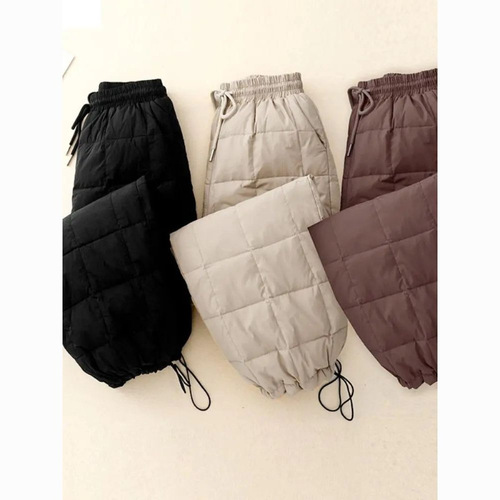New Autumn/Winter Women's Lightweight Straight Silk Cotton Pants, Women's Sheer Slimming Fashion Winter Warm Fleece Wide Leg Pants