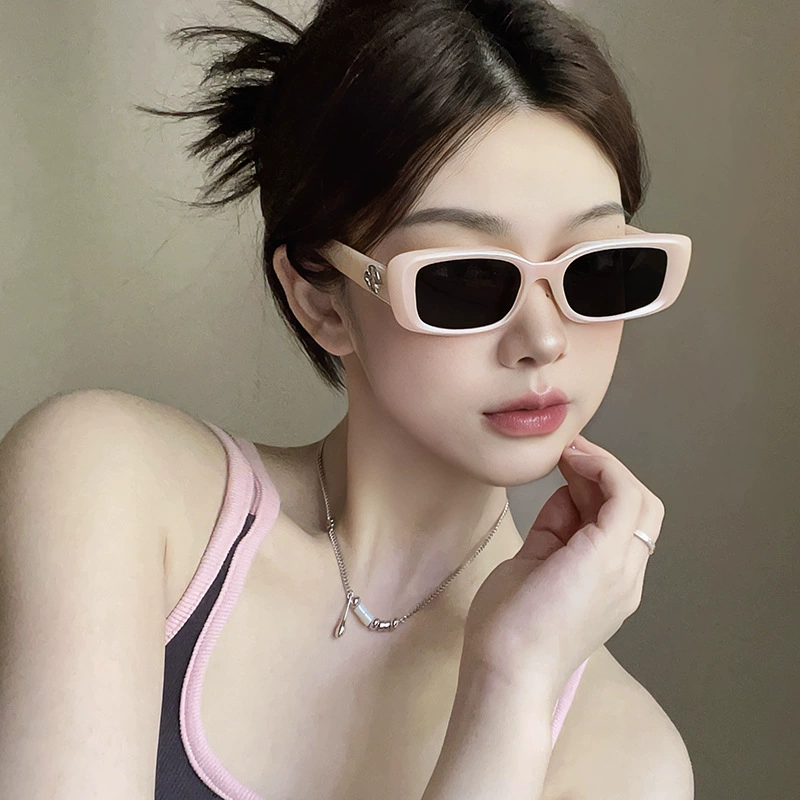Маленькие очки квадратной формы, розовые очки dopamine hot girl, поляризационные, анти-UV, защита от близорукости, для женщин с круглым лицом