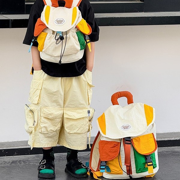 Children's Bags New Style for Toddlers, Boys and Girls, Students, Outdoor Style, Color Matching, Outdoor Mountaineering, Light Edge Travel Mountaineering Bag