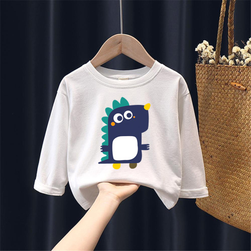 H2160# Unisex Children's Long-Sleeve T-Shirt Top, Children's Pure Cotton Clothing, Boys' Clothing, Kids' Base Shirt, Autumn Clothing