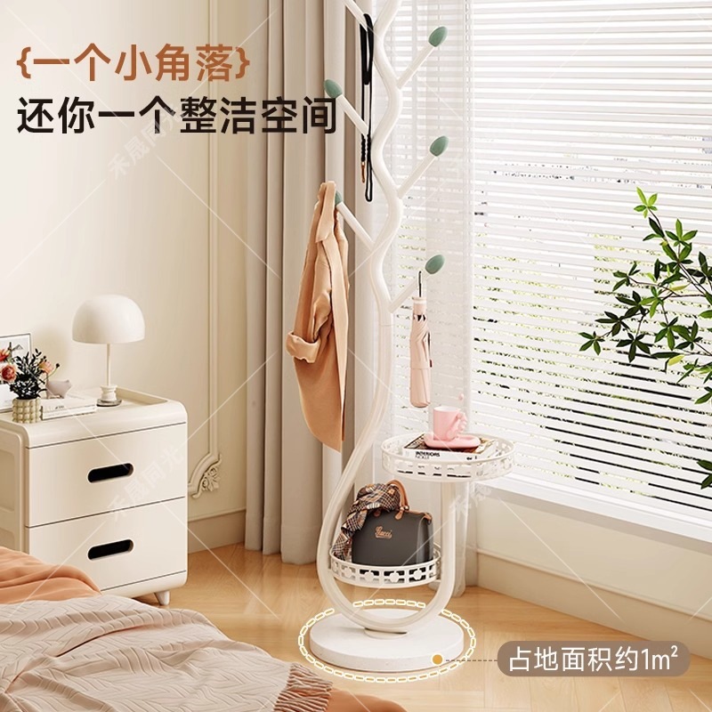 Bedroom Light Luxury Tree Branch Clothes Rack Iron Clothes Storage Rack Entrance Entrance Floor-Standing Vertical Storage Coat Rack