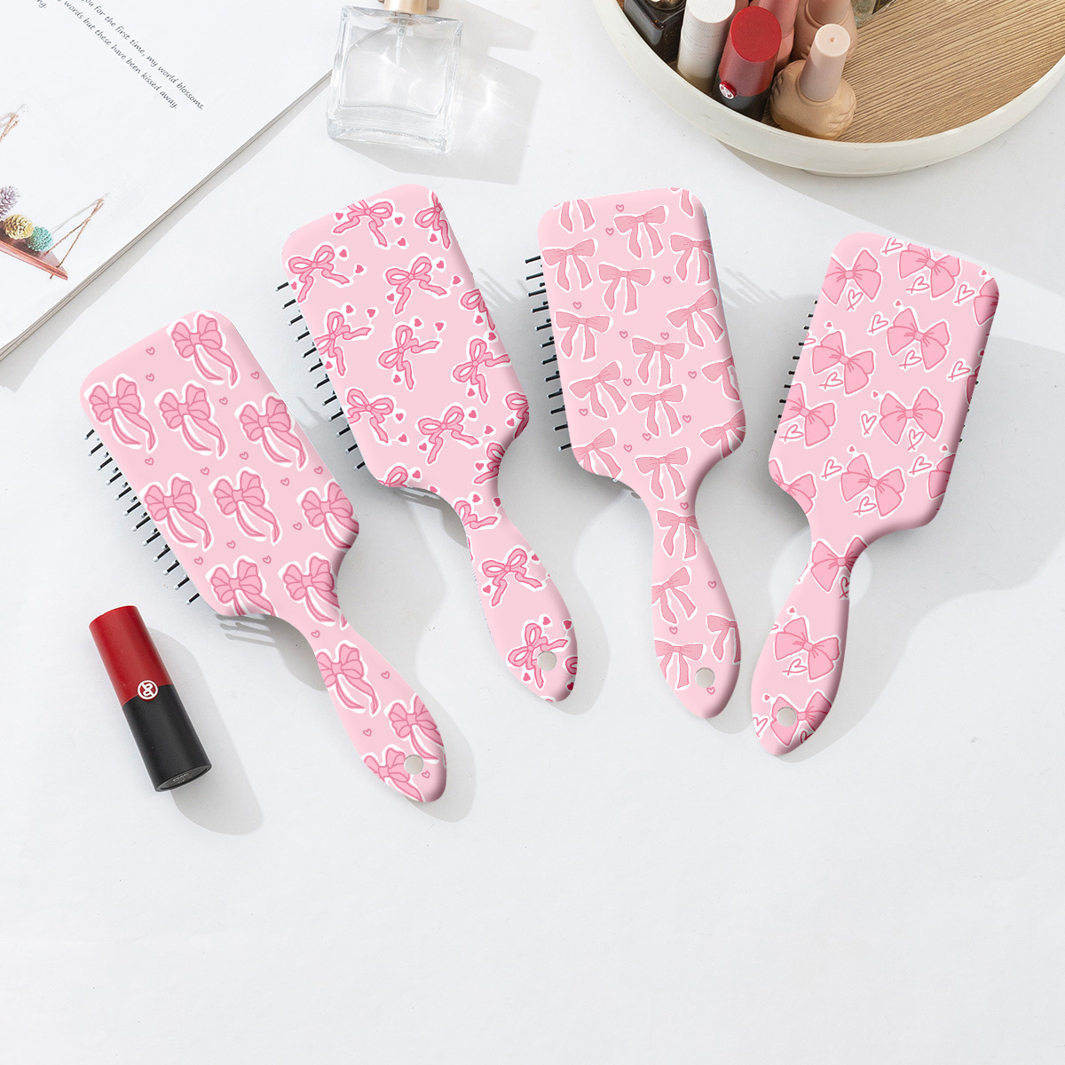106g Weight Hair Comb Makeup Tools Types 1 Piece Quantity ABS Material Bow Knot Pattern Sweet Style Sweet Bow Knot ABS Hair Comb 无