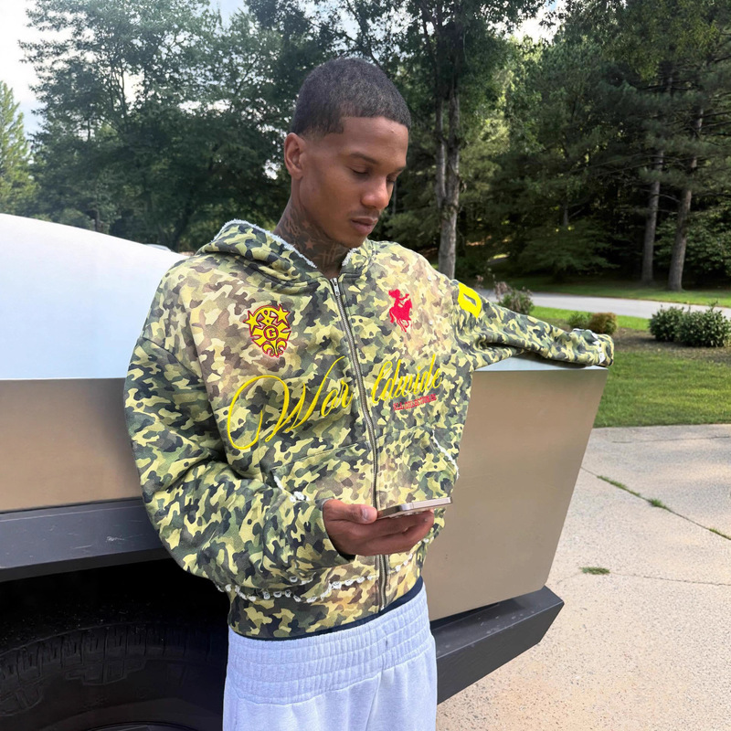 European and American Fashion Loose Camouflage American Western Cowboy English Letters 3D Printed Pattern Cool Sweatshirts for Men and Women