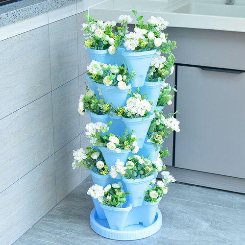 Balcony vegetable pot planting artifact three-dimensional planting pot planting box plastic flower pot space-saving creative flower pot