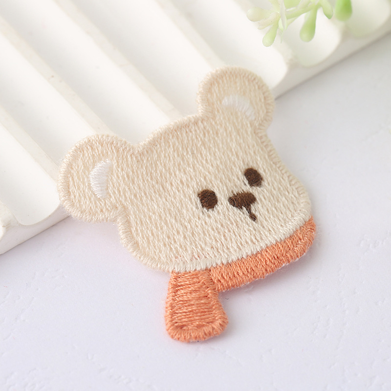 かわいいクマと子犬の刺繍ステッカー、ベビー服アクセサリー、子羊パッチステッカー、手元帳ステッカー、スカーフと帽子ステッカー|undefined