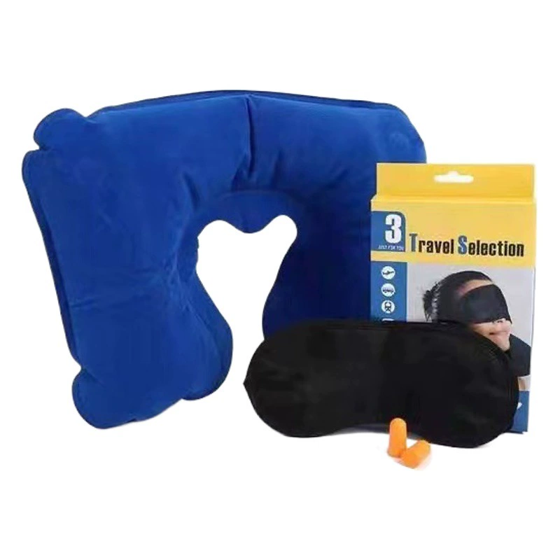 Надувная U-образная подушка для шеи, необходимая вещь для путешествий, портативная подушка для шеи для кемпинга, складная надувная U-образная подушка для улицы