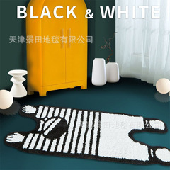 Simple irregular flocked floor mats, water-absorbent, dirt-resistant, non-slip mats, bedroom bathroom easy-care floor mats, manufacturer wholesale