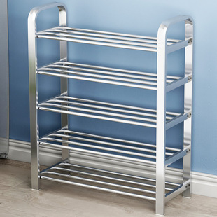 Stainless Steel Shoe Rack Simple Doorway Dormitory Home Bedroom Dust-proof Indoor Good-looking Storage Shoe Cabinet New Style