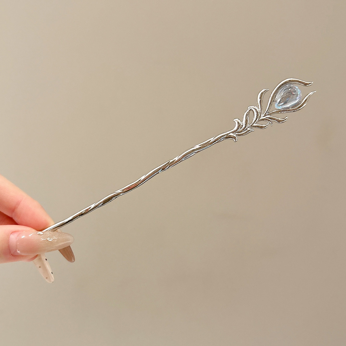 Nueva horquilla de flores de estilo antiguo chino, horquilla de sentido avanzado moderno, horquilla de cabello femenino, horquilla de Hanfu, tocado de horquilla de madera