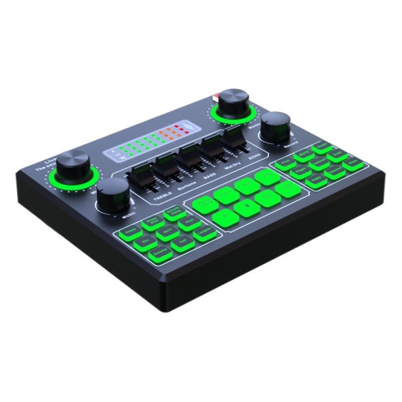 V9SJ Inglés tarjeta de sonido especial para la transmisión en vivo de la computadora teléfono móvil disponible transfronteriza exclusiva para una variedad de efectos de sonido y cambios de voz