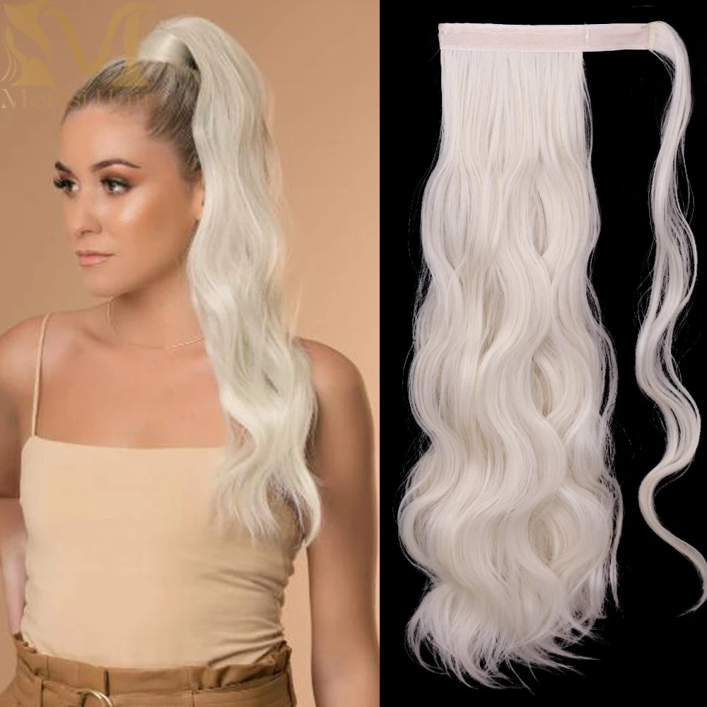 Postiche queue de cheval bouclée synthétique avec scratch_voghion.com