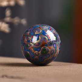 大漆珠单珠手工犀皮镶嵌螺钿大漆工艺漆器佛珠手串文玩饰品散珠