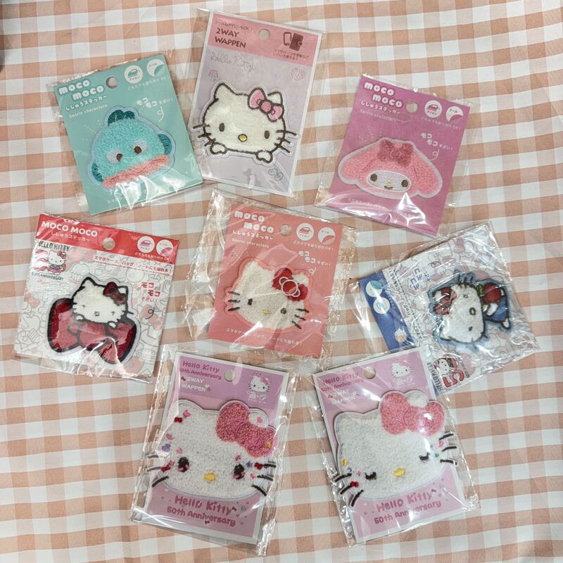 Japanese-Style Kitty Iron-On Embroidered Patches My Melody Ugly Fish Cute Cartoon DIY Phone Stickers Patches