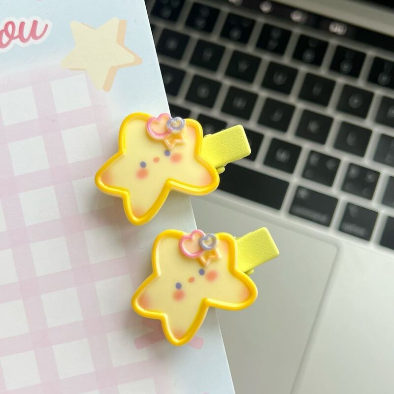 Cute Yellow Blush Starfish Hairpin Ins Girl's Heart Side Clip Bangs Clip Japanese Style Milk Yellow Cartoon Headwear for Women
