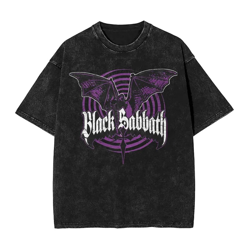 Black Sabbath Printed Pure Cotton Men's Summer New Style Pure Cotton Crew Neck Slim Short-Sleeved T-Shirt for Men
