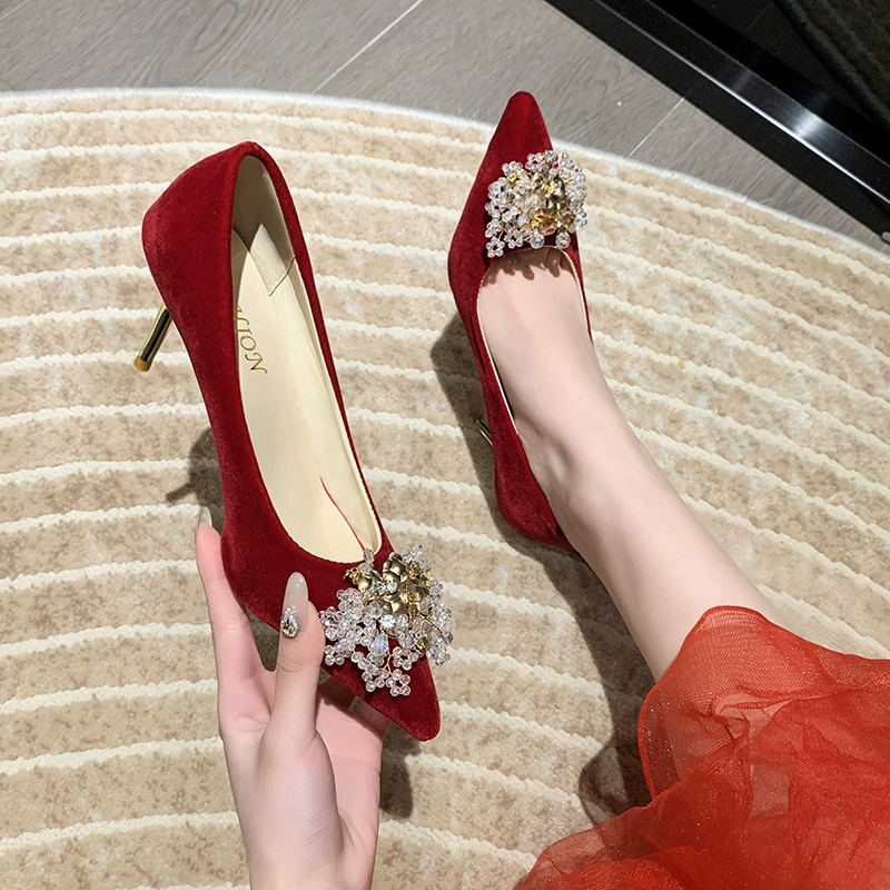 Свадебная обувь невесты ручной работы Жемчужное Украшение жемчужный цветок пряжка для обуви Алмазная обувь цветок европейский и американский стиль прямые поставки с фабрики