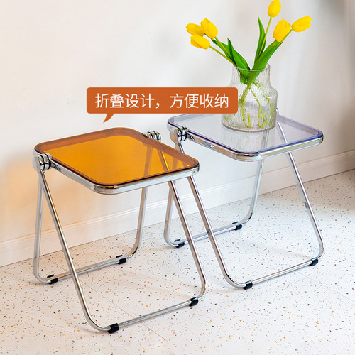 Home living room small coffee table sofa side table fashion transparent internet celebrity photo furniture foldable low table bedside table