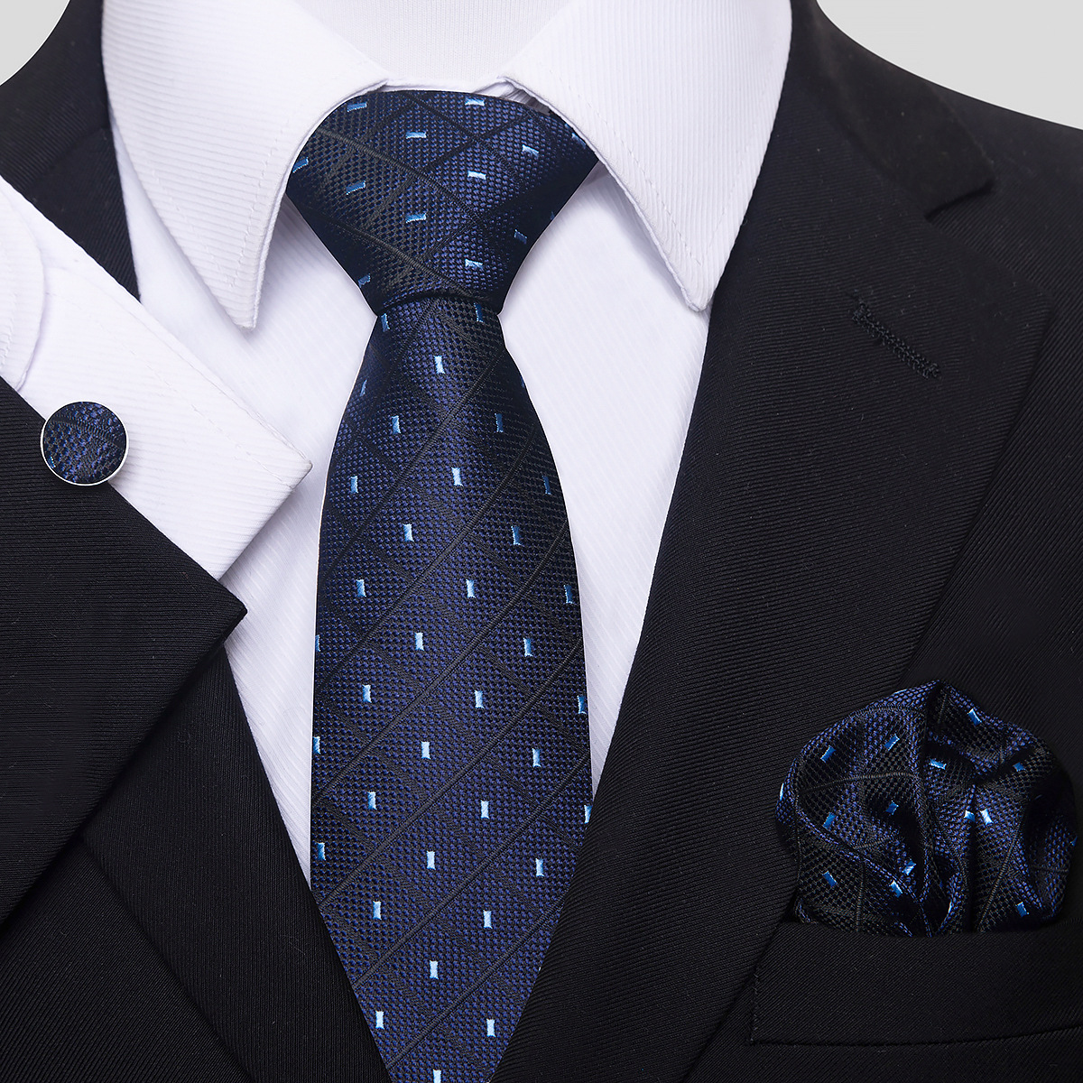 Juego de Corbata de Rayas para Hombre Set de 3 piezas de Rayón, para Bodas y Negocios