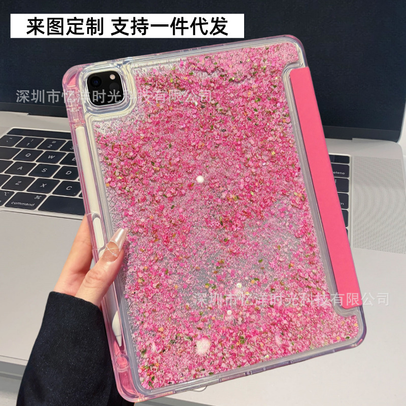 Suitable for iPad 11Th Generation A16/10Th Generation 10.9 Protective Case Air4567 Acrylic Pro11 Liquid Sand Case Mini