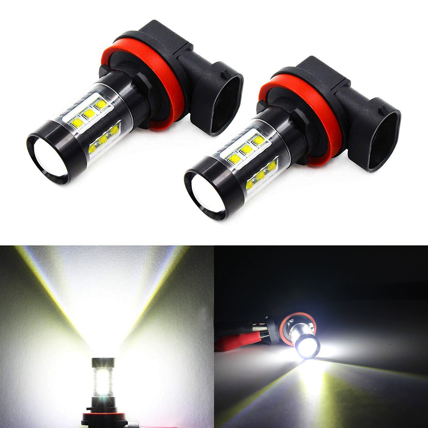 Автомобильная светодиодная передняя противотуманная фара H11 H8 80W 3030 16SMD Автомобильная Модифицированная светодиодная противотуманная фара автомобиля