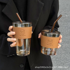 Northern Lights Home High-Quality Glass Cups for Summer, Suitable for Both Men and Women, with Straw Covers for Coffee Cups, Wholesale