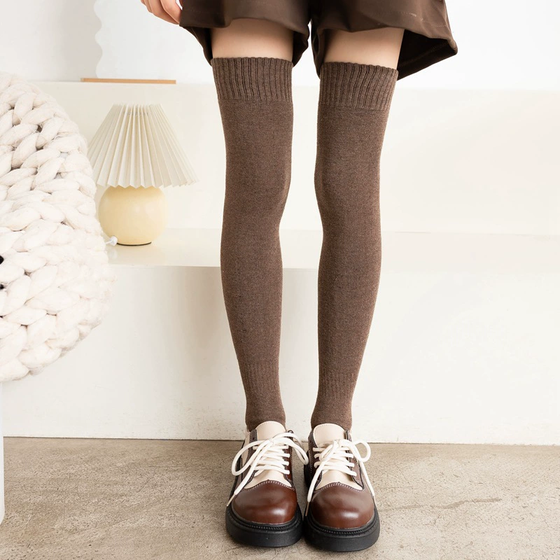 Keep warm knee socks, demi-season fleece towel, high boots