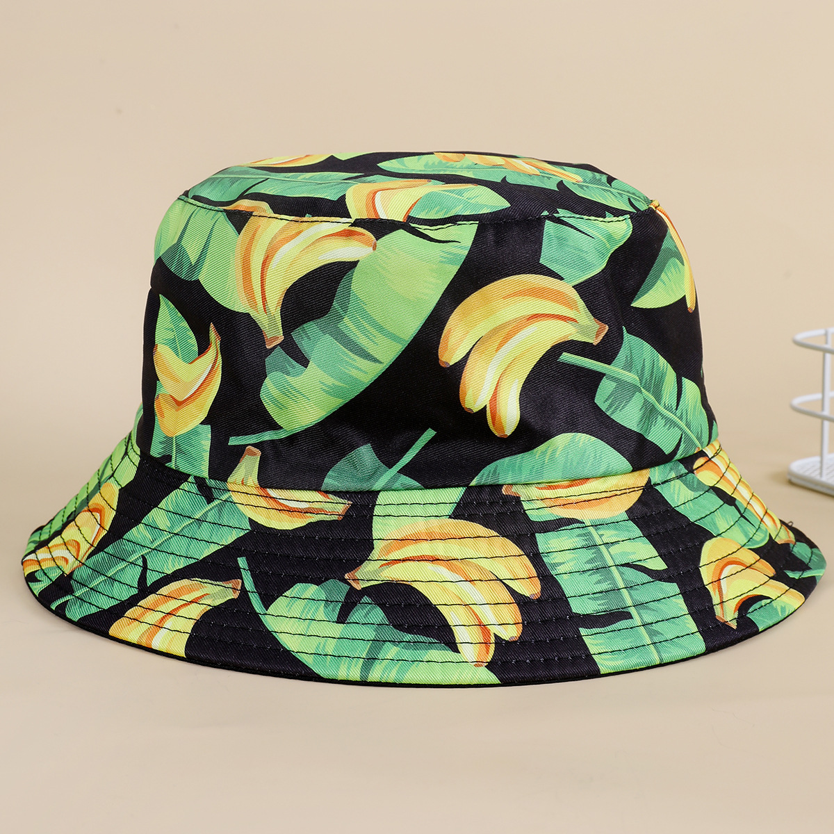 Nuevo creativo impreso fruta patrón pescador sombrero mujer verano al aire libre ocio sol sombrero salvaje cuenca sombrero