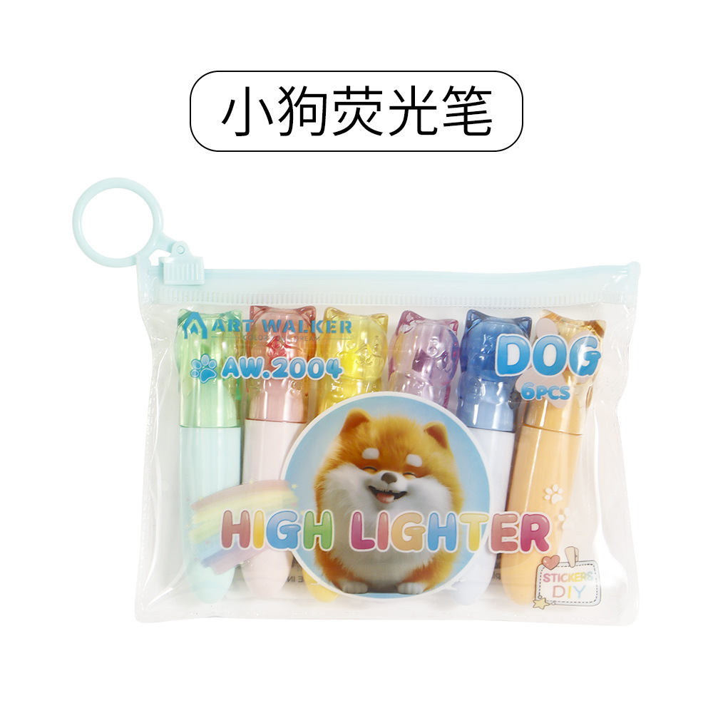 Mini cristal gato garra resaltador conjunto de dibujos animados alumno diy graffiti dibujo de línea marcado lápiz de cuenta