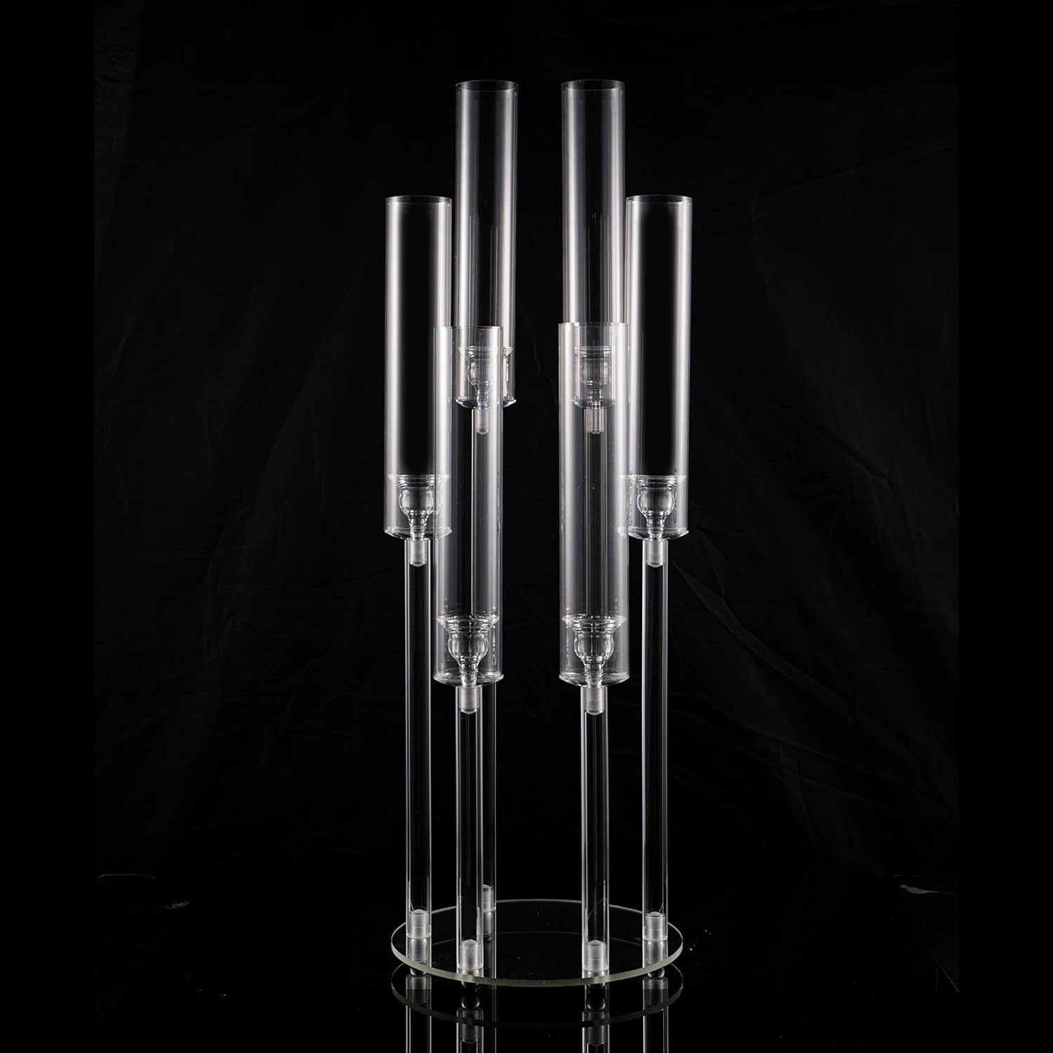 Comercio electrónico transfronterizo para el nuevo acrílico de 5 cabezas candelabros boda hotel restaurante occidental fiesta de cumpleaños candelabros en el hogar