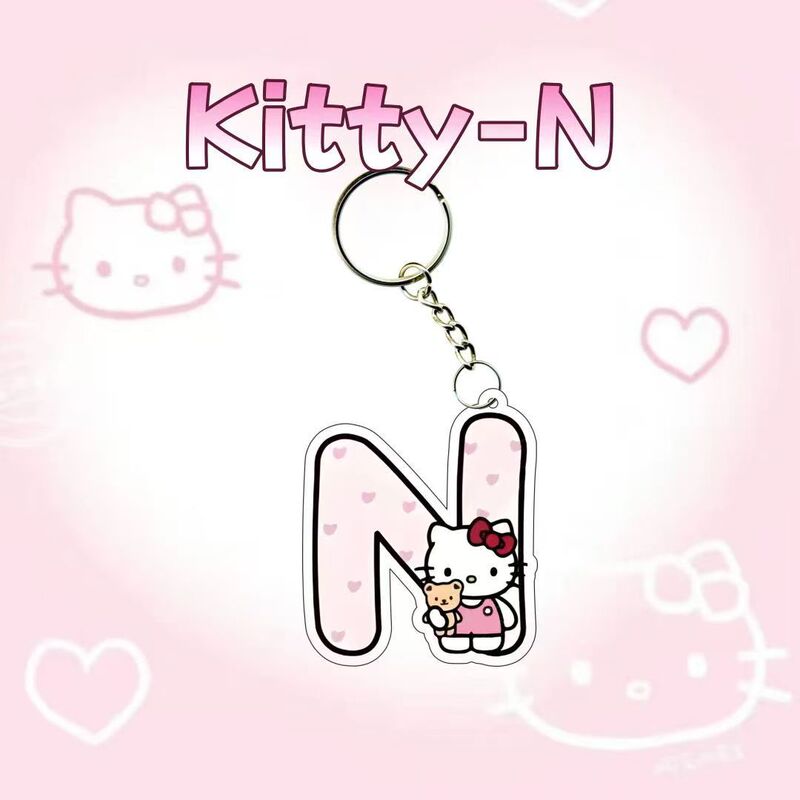Kitty Cat Letter School Bag Keychain Acrylic High-Looking Classmate Gift Cartoon Cute Couple Pendant