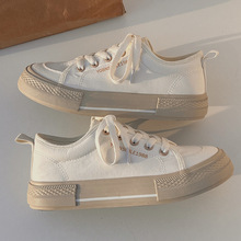 小白鞋女配裙子帆布鞋2025新款春夏女鞋百搭优步GD36一件代发