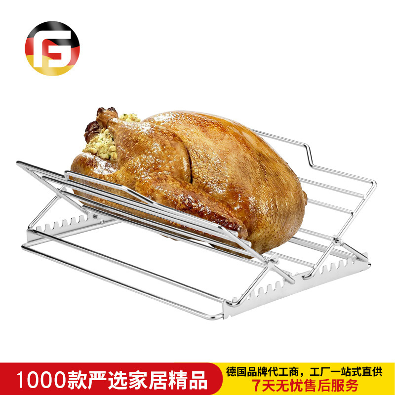 Amazon Stainless Steel Adjustable Chicken Rack Foldable Oven Baking Bbq Wire Rack Broiling Rack