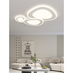 Modern Minimalist Cream Stone Flush Mount Lamp for Living Room - 2023 New Model Main Lighting for Hall - Zhongshan Lighting