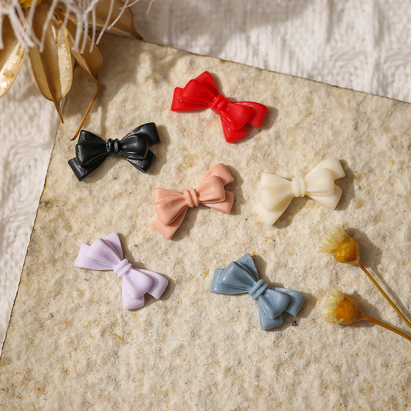 인기있는 긴 나비 넥타이 젖빛 나비 매니큐어 쥬얼리 일본식 매트 리본 3D 리본 수지 네일 장식