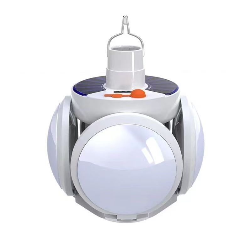 Luz LED para puesto de mercado nocturno, luz de fútbol plegable multifuncional con energía solar, luz recargable para emergencias por corte de energía, bombilla de camping