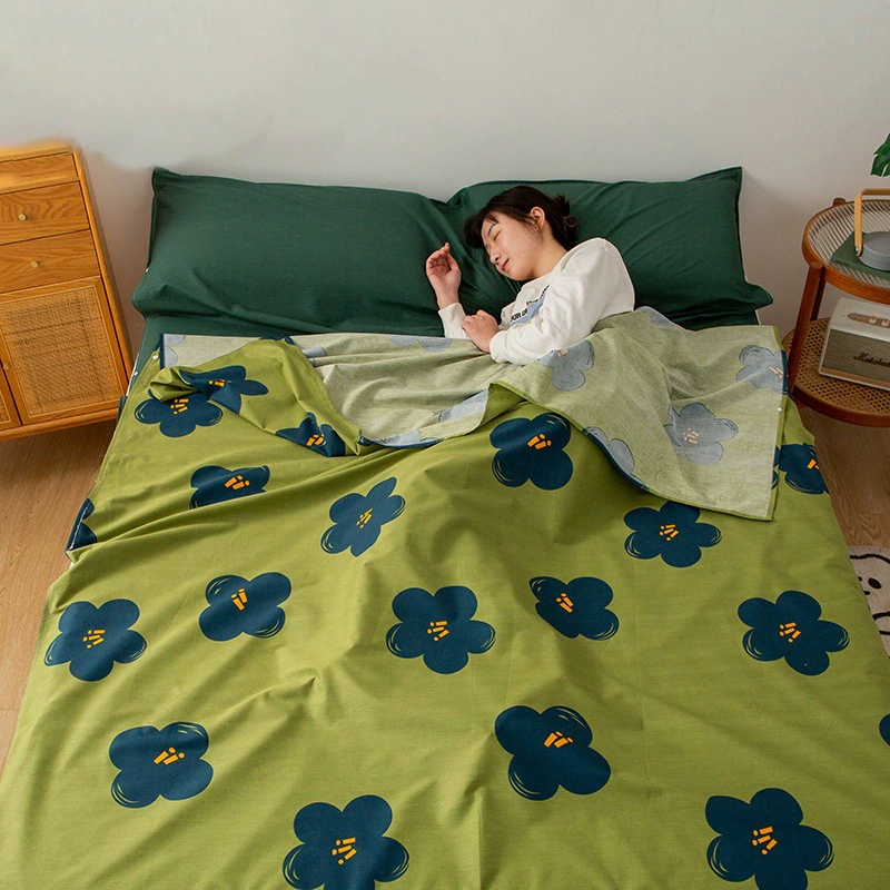 Спальный мешок из 100% хлопка для отелей, защита от загрязнений, универсальный комплект из чистого хлопка: простыня и пододеяльник для путешествий, портативный, незаменимый для командировок.