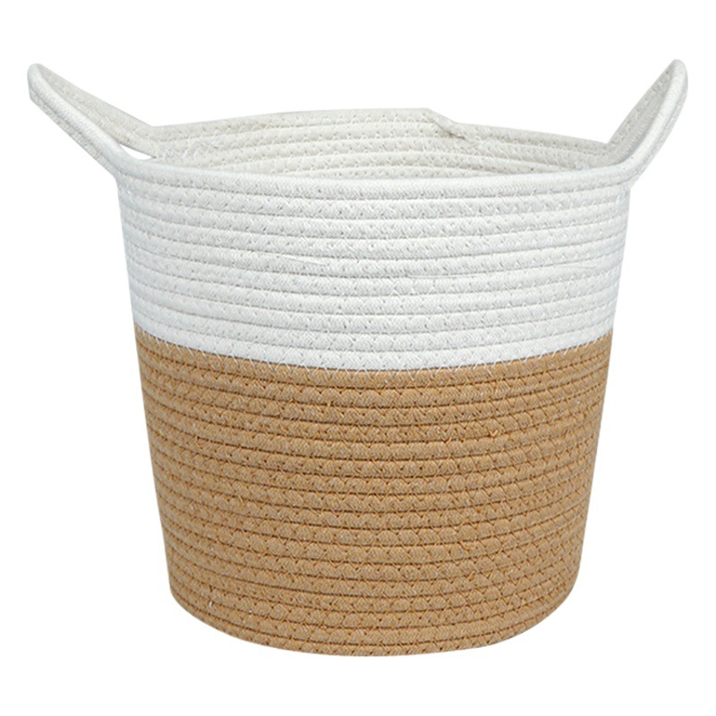 Cesta tejida de algodón para plantas y almacenamiento del hogar
