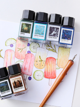 ✅采墨防水钢笔淡彩墨水蓝晚钟彩墨手绘画漫画手账书法染卡勾线专