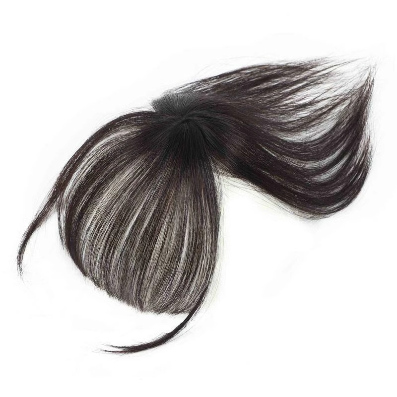 Age-reducing 3d bangs wig women's French air fake bangs natural artificial hair wig piece top cover white hair replacement