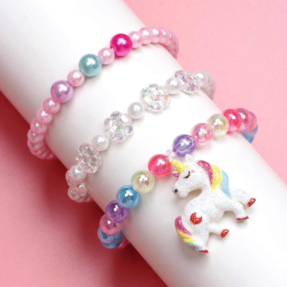 Cute Unicorn Plastic Beaded Bracelets