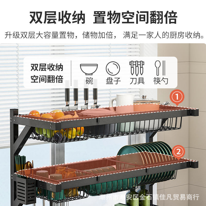 Fregadero de la cocina de acero inoxidable estante de almacenamiento encimera multi-funcional plato estante de drenaje plato fregadero estante de almacenamiento de plato