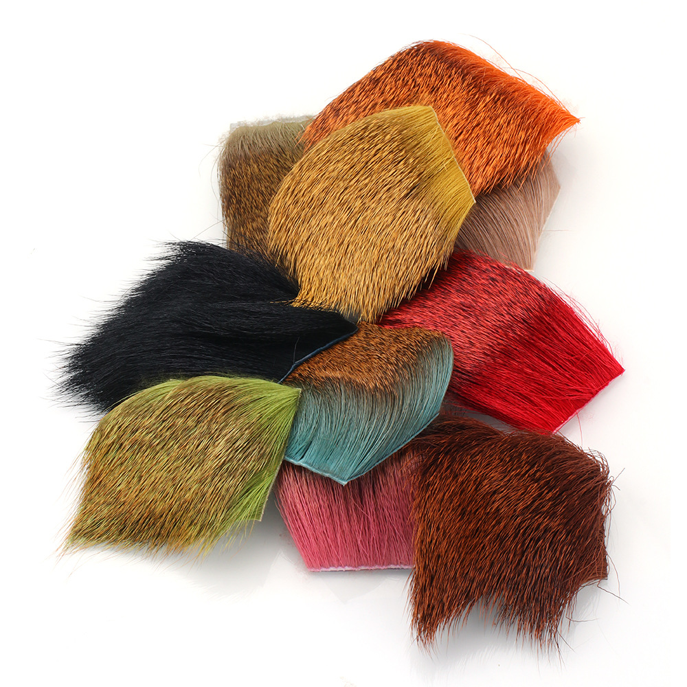 Bloque de pelo de ciervo pesca con mosca Luya cebo material vinculante pelo de ciervo Gancho mosca gancho de pelo material de gancho seco material de gancho 5*5cm
