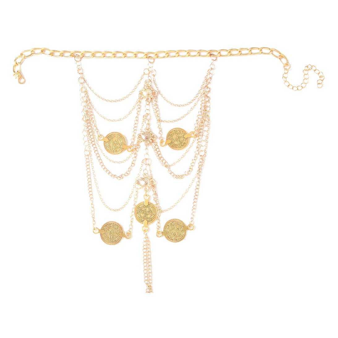 Экзотическая ретро модная многослойная цепочка для ног с кисточками Женская металлическая цепочка Instep Chain COS украшение для ног в стиле суда