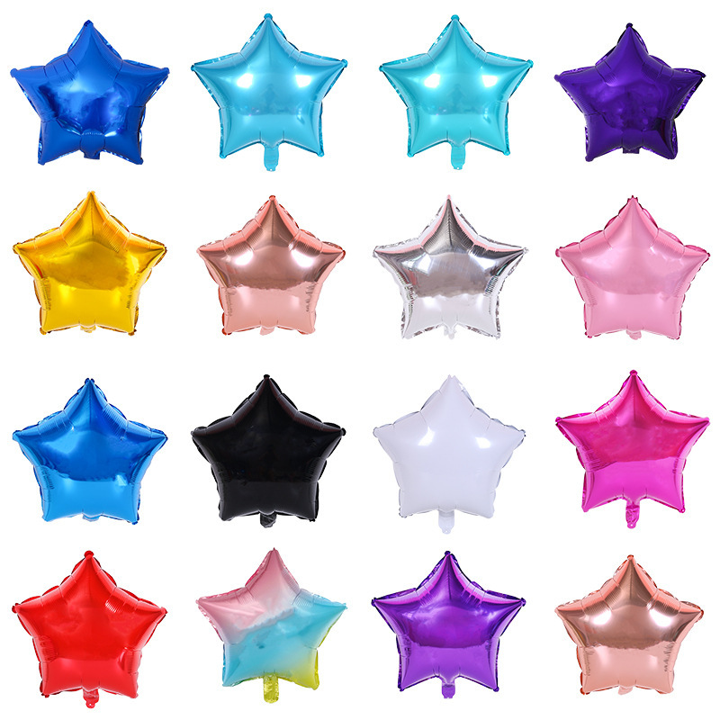 18-inch glossy star aluminum foil balloon solid color star balloon birthday party decoration wholesale scene setup