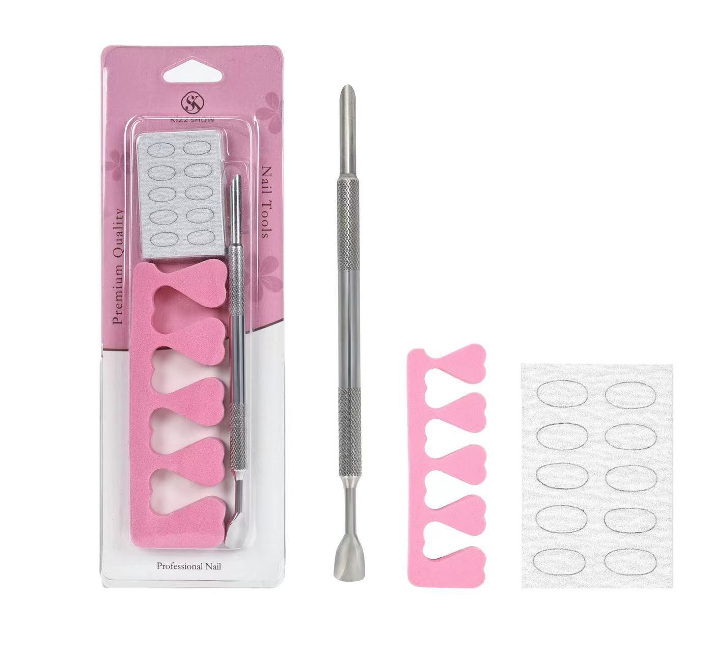 Kit de manicure de piel muerta pretratamiento de tres piezas Kit de herramientas de manicure de acero inoxidable